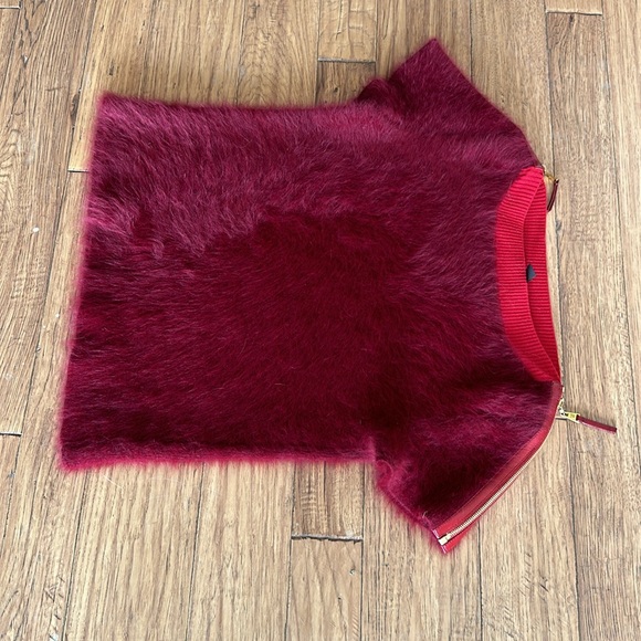 Louis Vuitton Burgandy Wool and Brushed Cashmere with Leather Accent Sweater - Picture 5 of 11